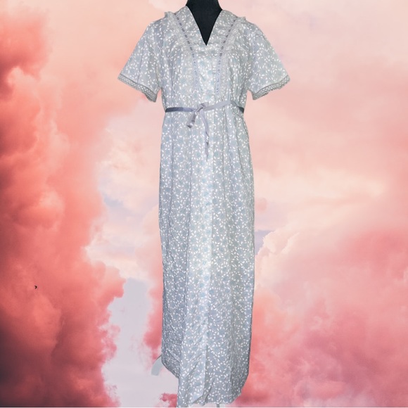 Ballet New York vintage housecoat style pajama comfy relaxed fit full le… - Picture 2 of 7